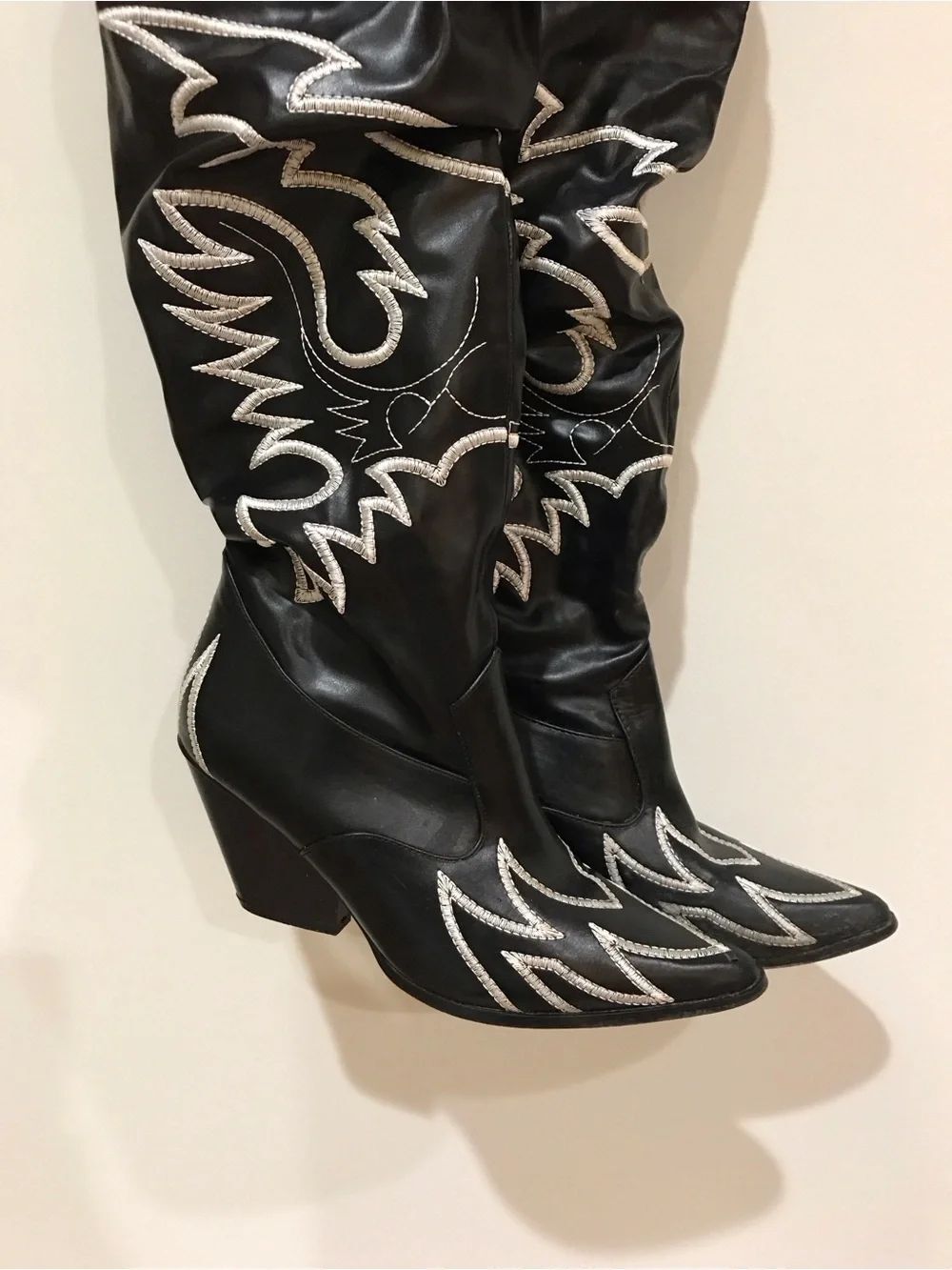 Western Thigh High Over The Knee Embroidered Boots (9) - Picture 4 of 16